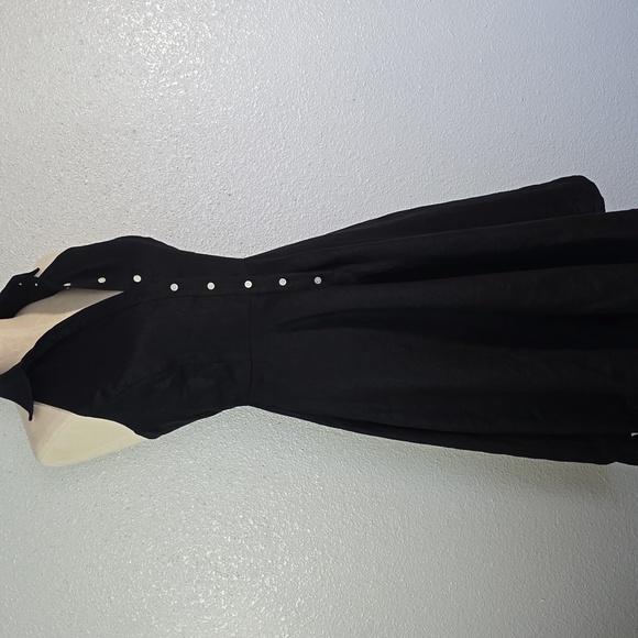 Ralph Laure Linen Black Halter Midi Dress - Picture 6 of 10